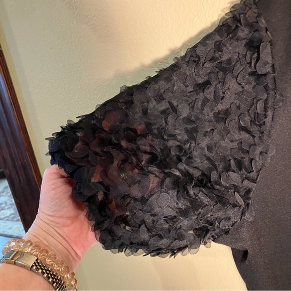 Jolie and Joy by FCT with Love Black Pullover Top with Puff Funzie Sleeves Sz 3X - Picture 4 of 8